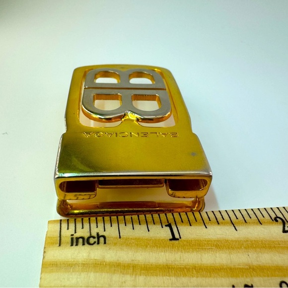 Balenciaga BB Logo Belt Buckle Gold Silver Authentic EUC Balenciaga Logo - Picture 8 of 10